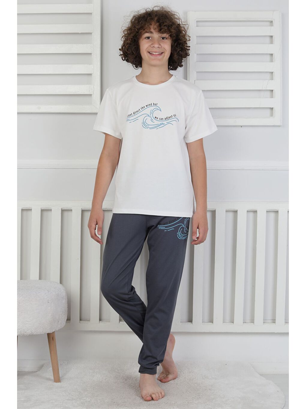 Antrasit We Can Adjust The Baskılı Erkek Çocuk Pijama Takımı-2