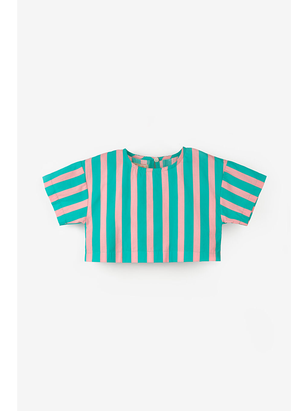 Yeşil Mint Çizgili Kız Çocuk Crop Etek İkili Takım - Cora-4