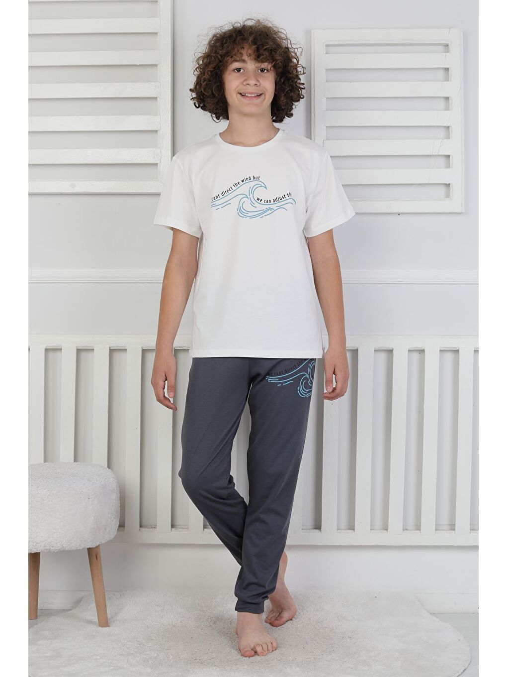 Antrasit We Can Adjust The Baskılı Erkek Çocuk Pijama Takımı-3