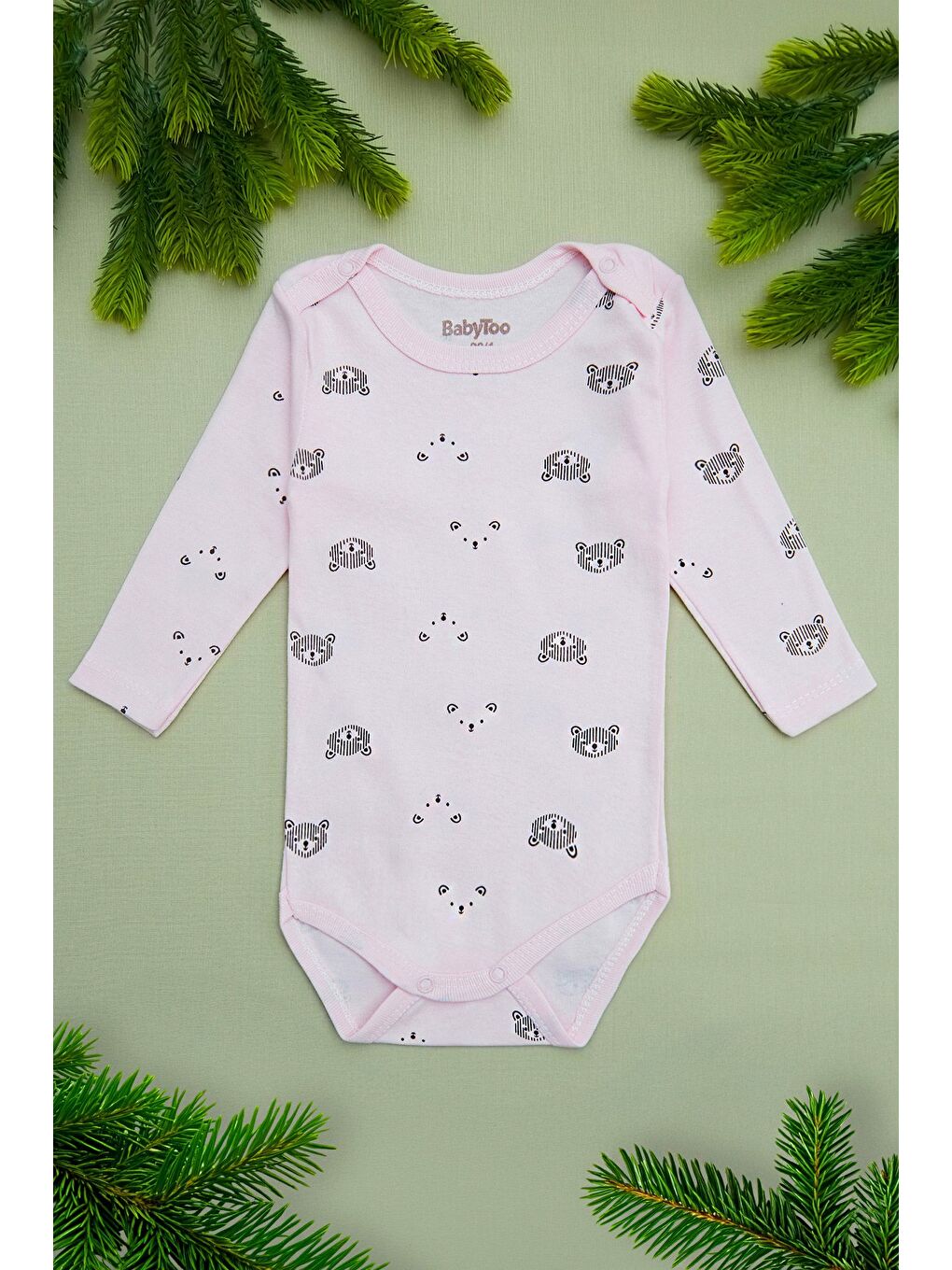 Pembe Yıldız Baskılı Unisex Çocuk Zıbın