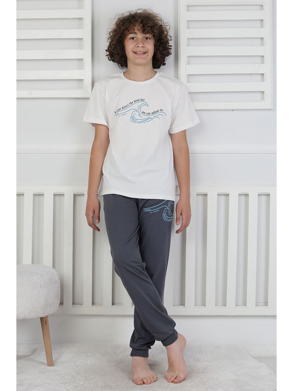 Antrasit We Can Adjust The Baskılı Erkek Çocuk Pijama Takımı-4