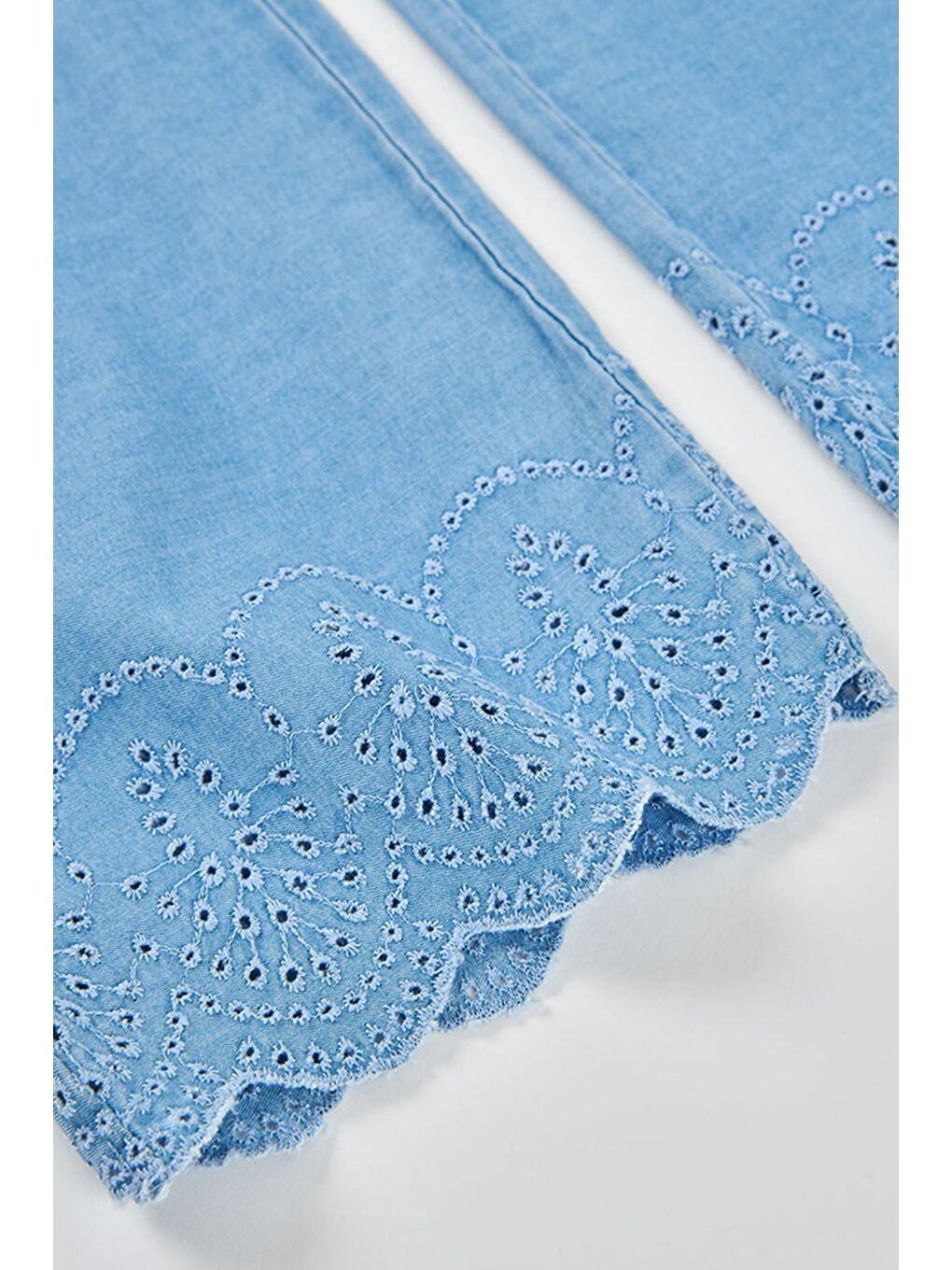 Jakarlı Denim Pantolon 2-6 Yaş Mavi-4