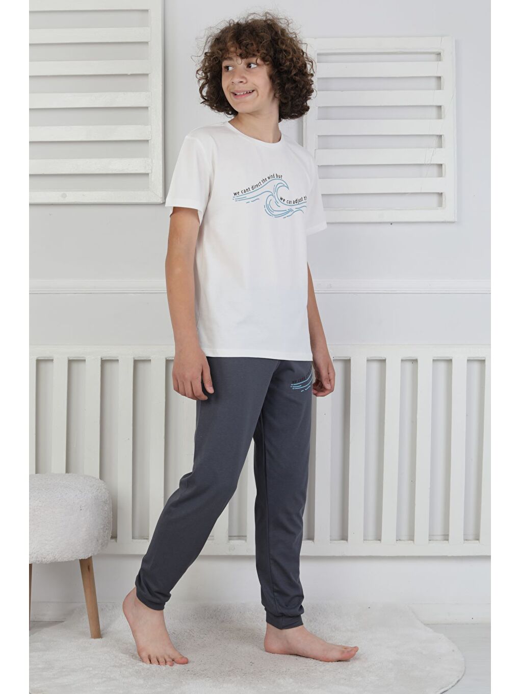 Antrasit We Can Adjust The Baskılı Erkek Çocuk Pijama Takımı-5