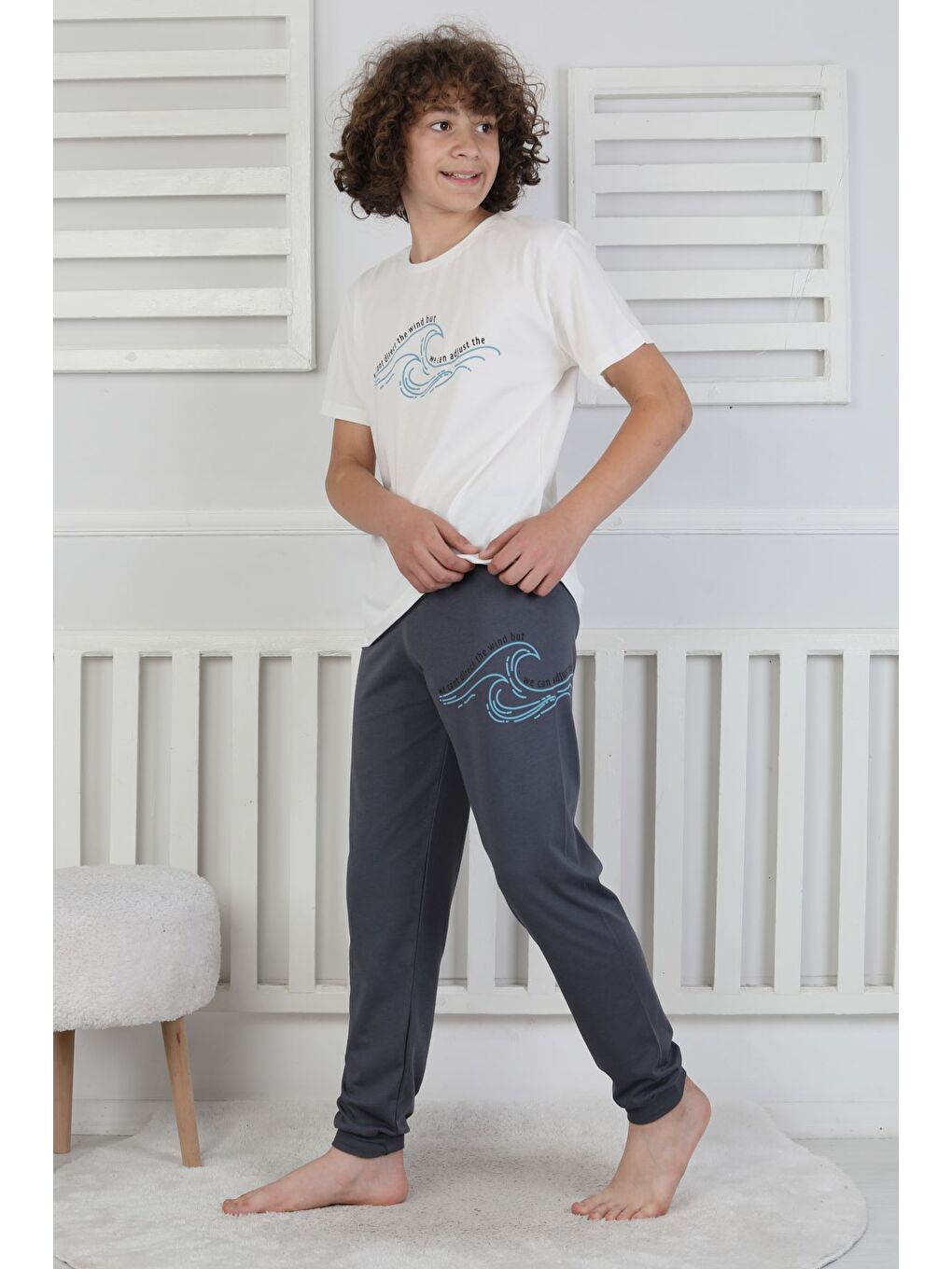 Antrasit We Can Adjust The Baskılı Erkek Çocuk Pijama Takımı-6