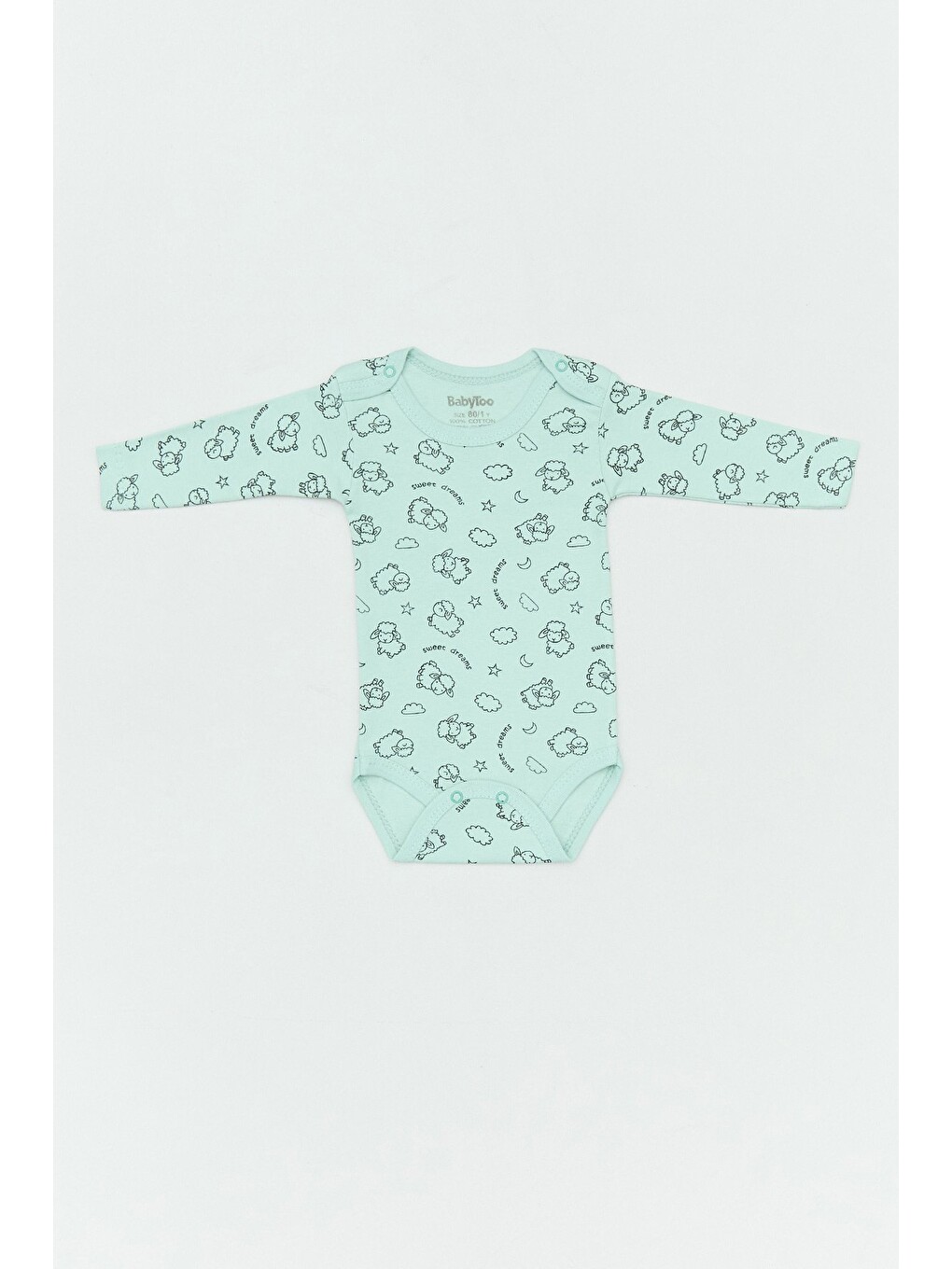 Turkuaz Yıldız Baskılı Unisex Çocuk Zıbın