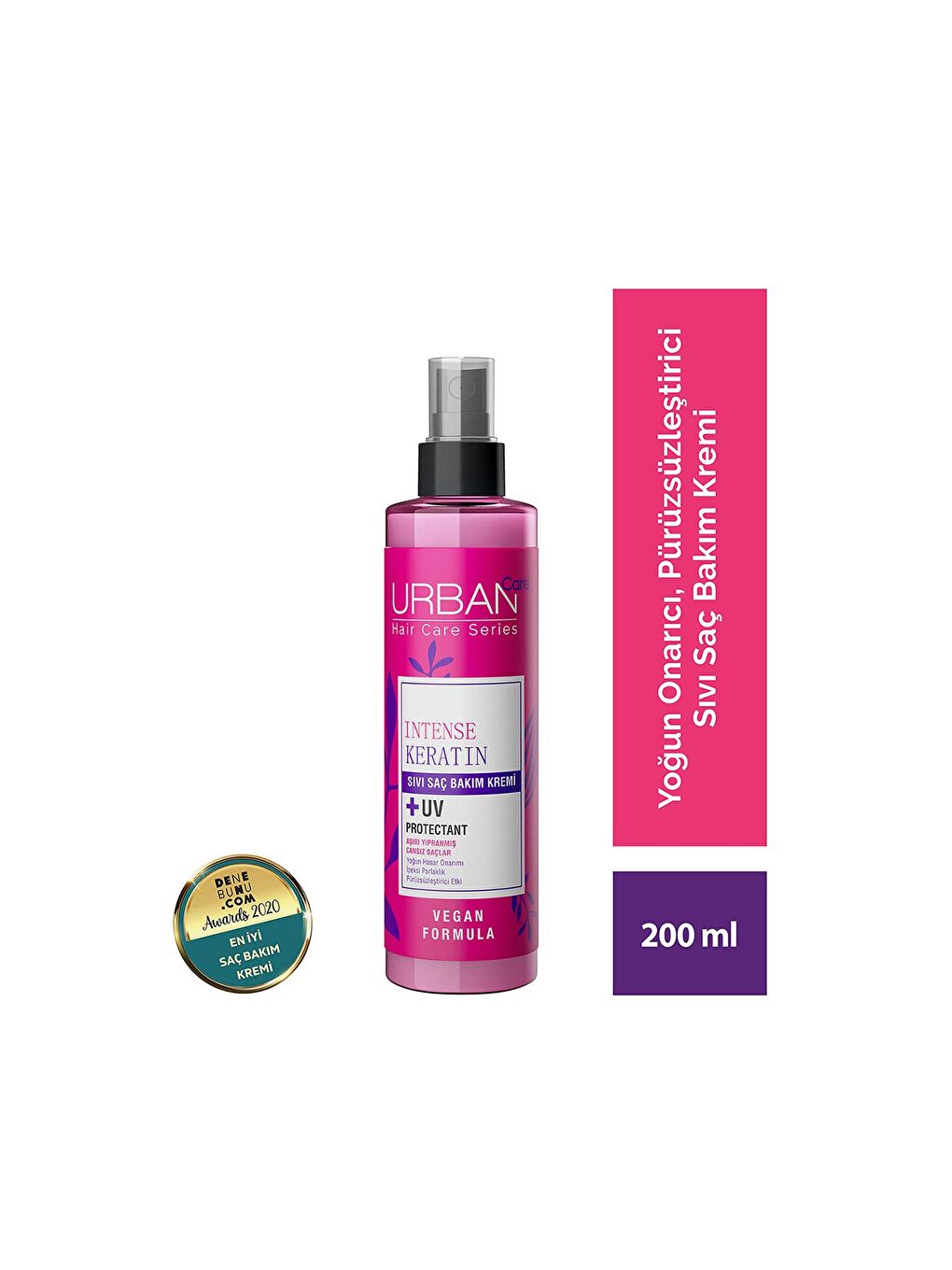 Urban Care Intense Keratin Aşırı Yıpranmış Saçlara Özel Sıvı Saç Kremi 3X200 ML-Vegan - 1