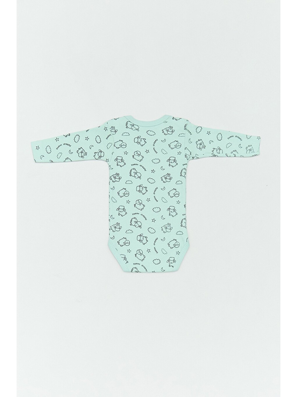 Turkuaz Yıldız Baskılı Unisex Çocuk Zıbın-1