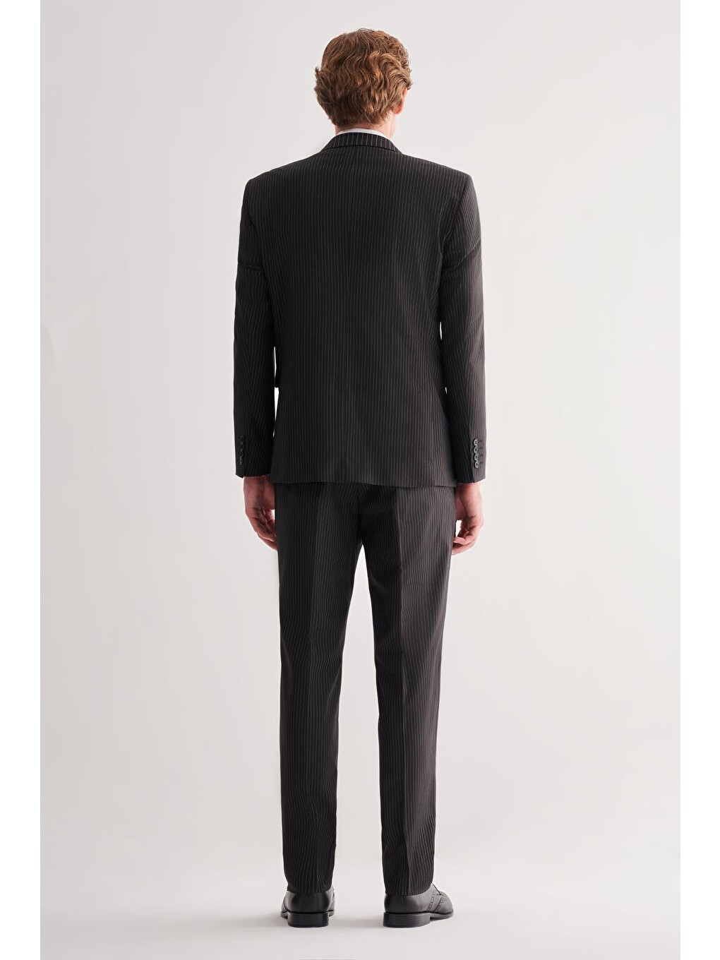 Siyah Kılıç Yaka Tam Astar 6 Drop Slim Fit Esnek Kruvaze  Takım Elbise 1001255152-4