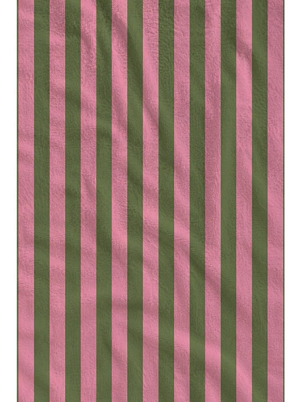 Retro Pembe Yeşil İnce Dikey Çizgili Desenli 70x150 Plaj Havlusu - Dijital Baskılı Banyo Havlusu-2