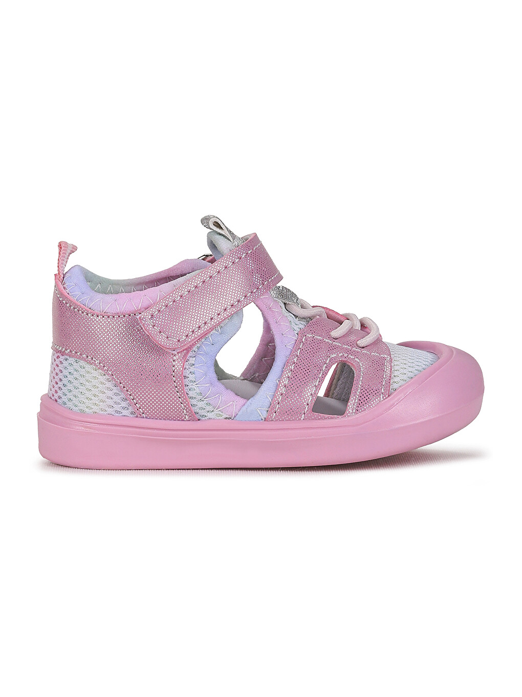 Pembe Tapel İlk Adım Cırtlı Kız Bebek Sandalet-3