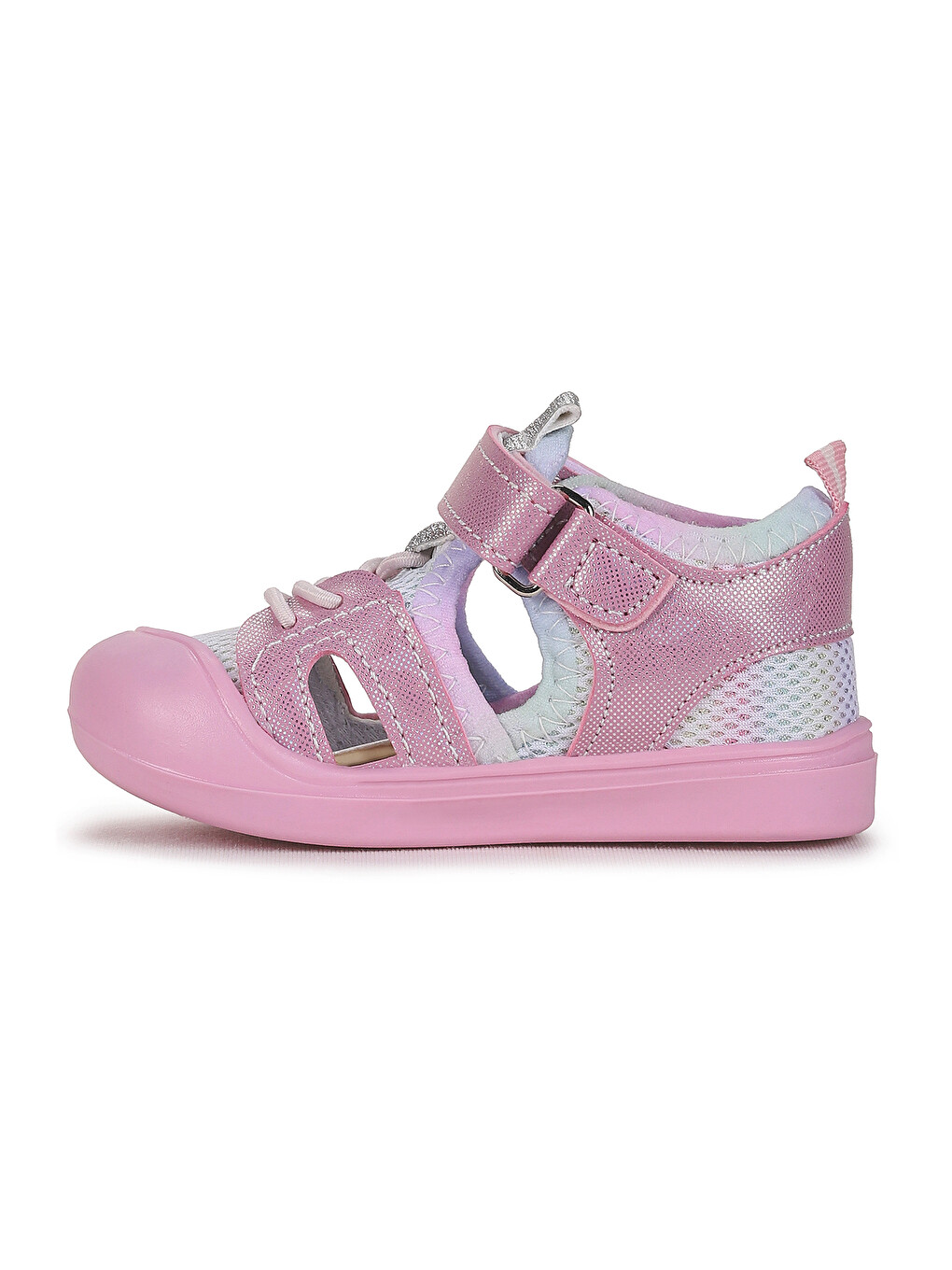 Pembe Tapel İlk Adım Cırtlı Kız Bebek Sandalet-5