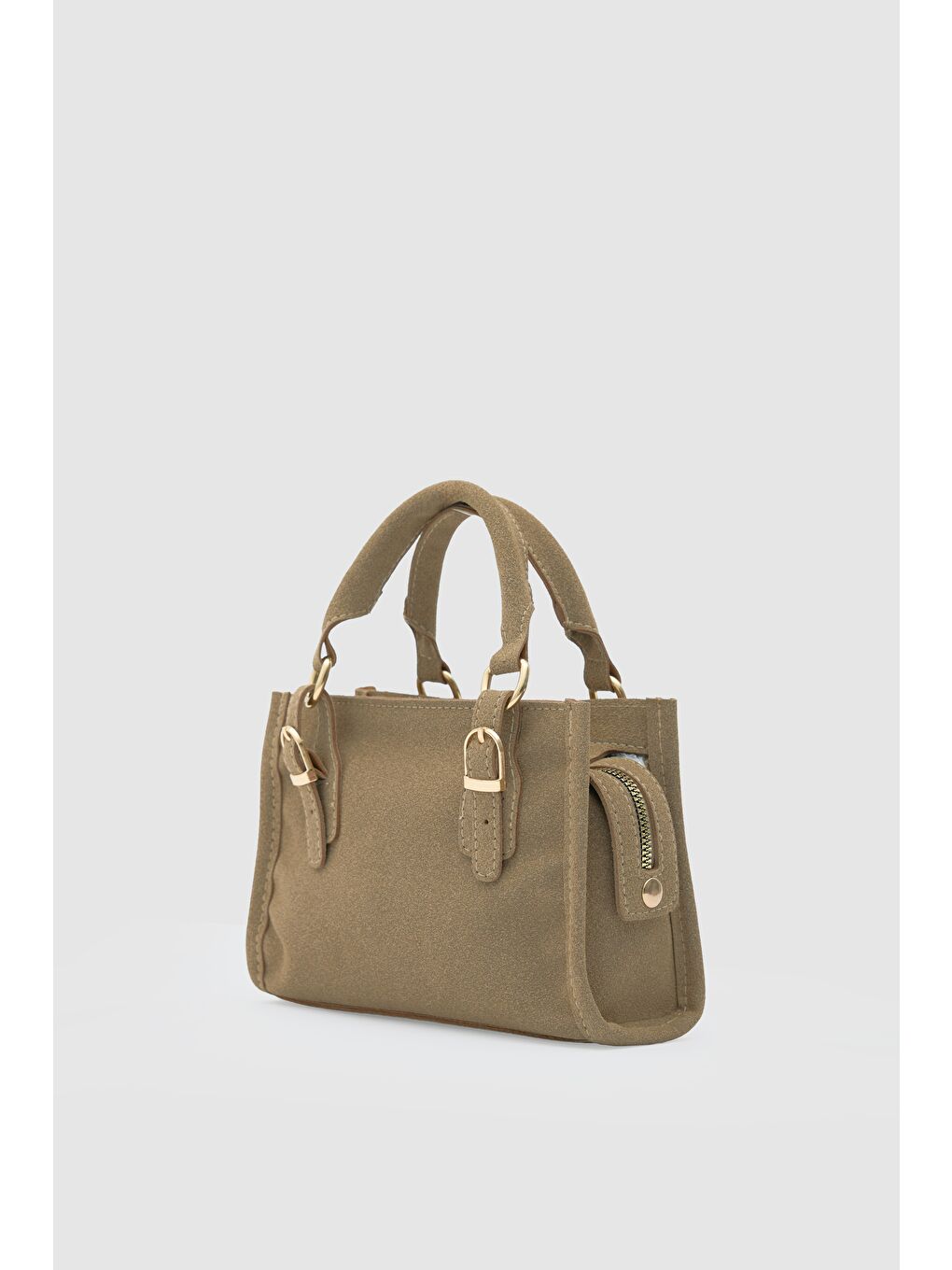 Bej Wander Mini Süet Çapraz Çanta Vizon-1