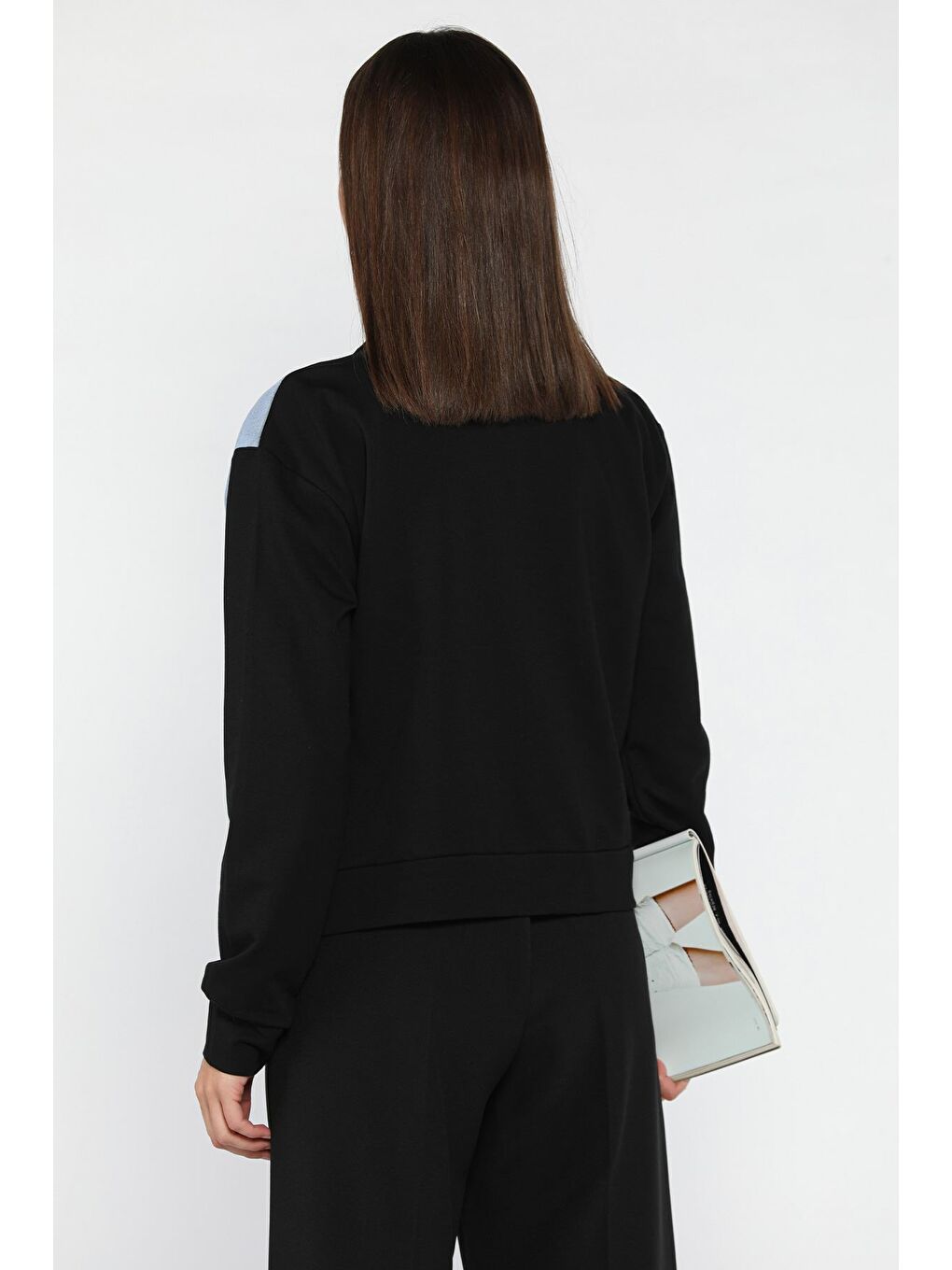 Siyah Kadın Jean Garnili Mevsimlik Ceket-1