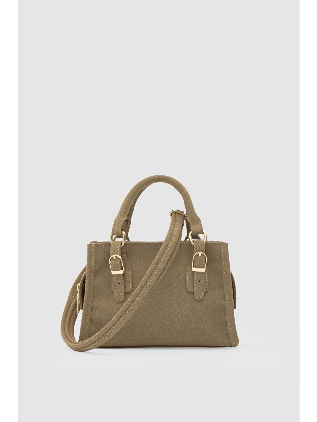 Bej Wander Mini Süet Çapraz Çanta Vizon-2