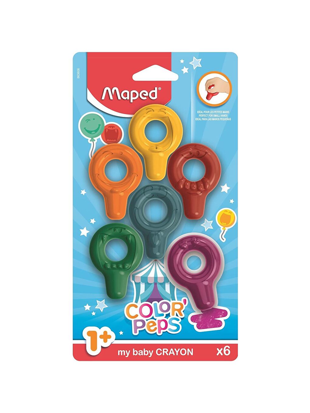 Maped Karışık Asorti Color Peps Bebek Balmumu(CRAYON) Boyama Halkaları 6 Lı - 3