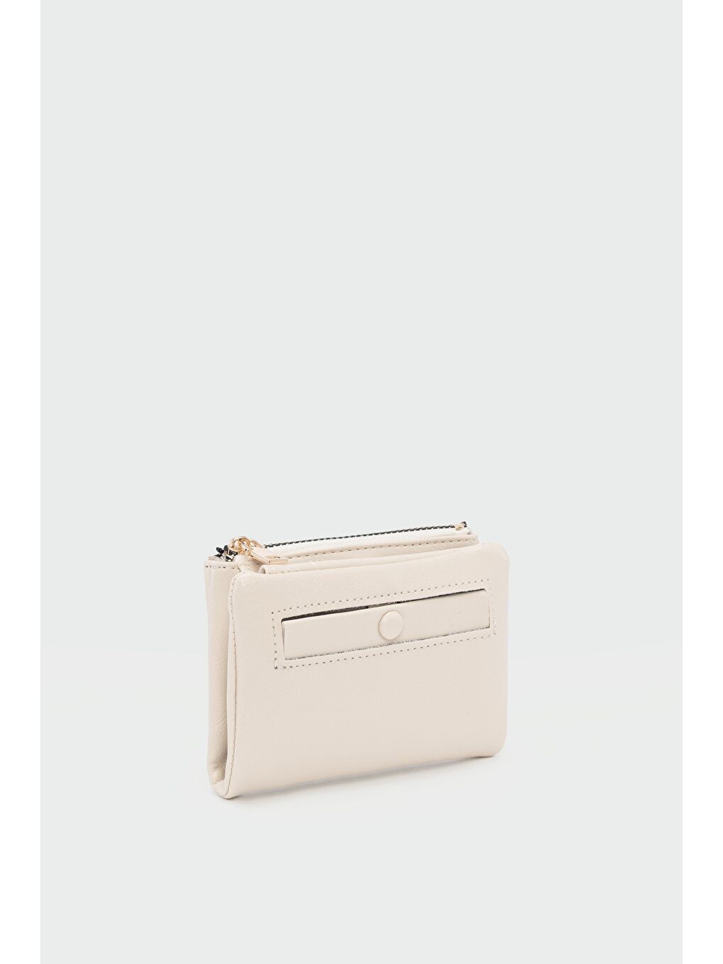 Ekru Elsa Düğmeli Kadın Cüzdan Krem-1
