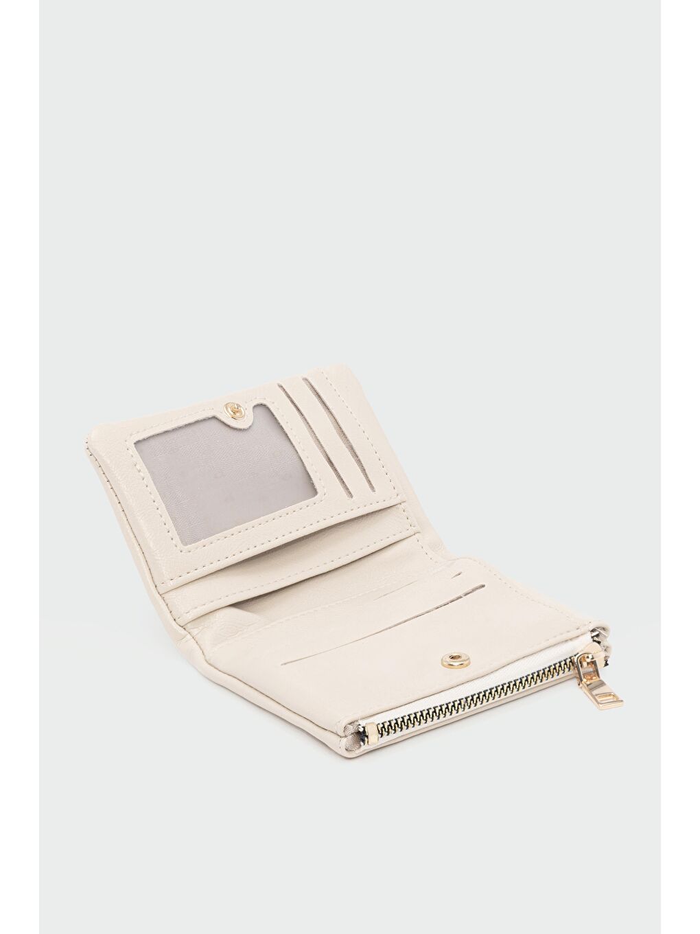 Ekru Elsa Düğmeli Kadın Cüzdan Krem-2