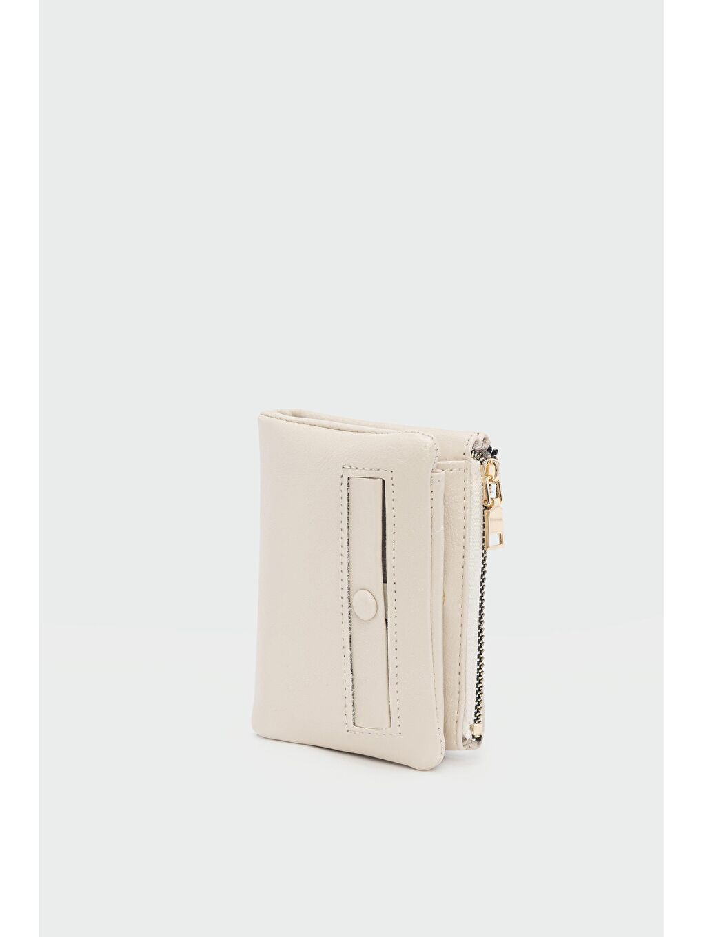 Ekru Elsa Düğmeli Kadın Cüzdan Krem-3
