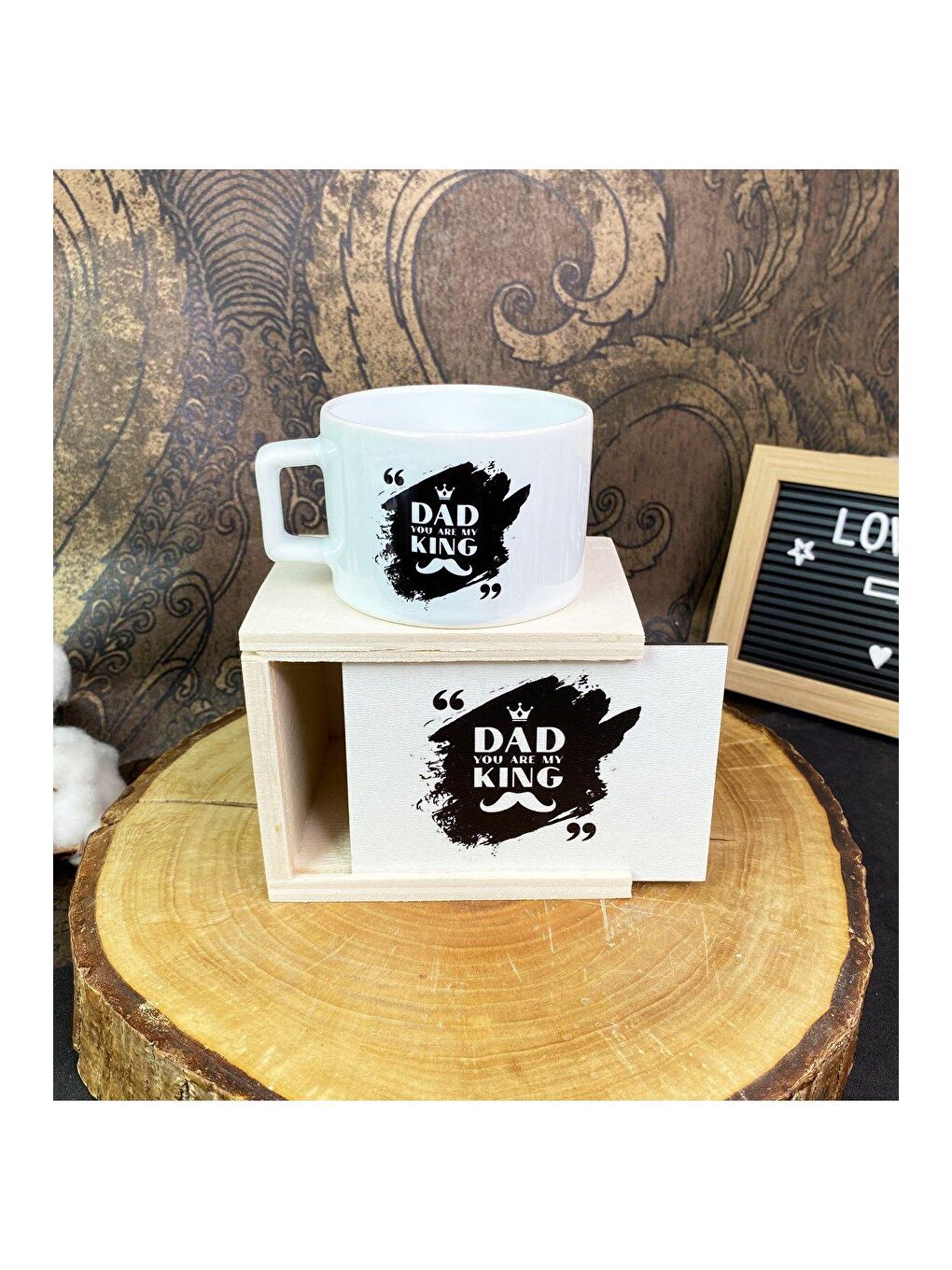 Karışık Kral Baba Tasarımlı Kutulu Kupa
