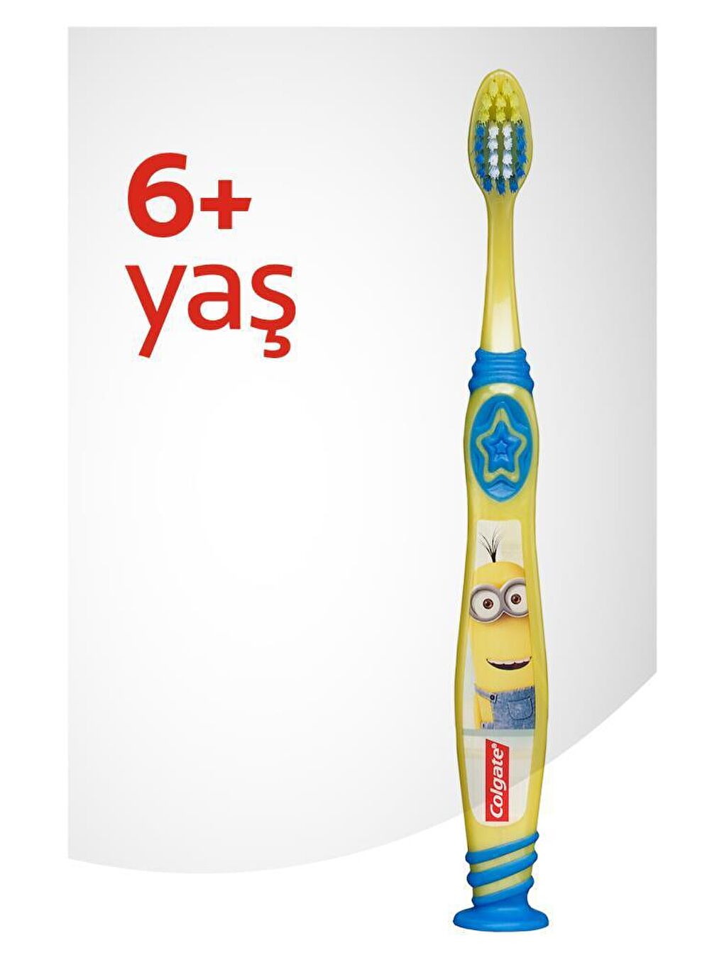 Colgate Sarı-Açık Mavi Minions 6+ Yaş Vakumlu Yapışkan Sap Ekstra Yumuşak Çocuk Diş Fırçası - 1