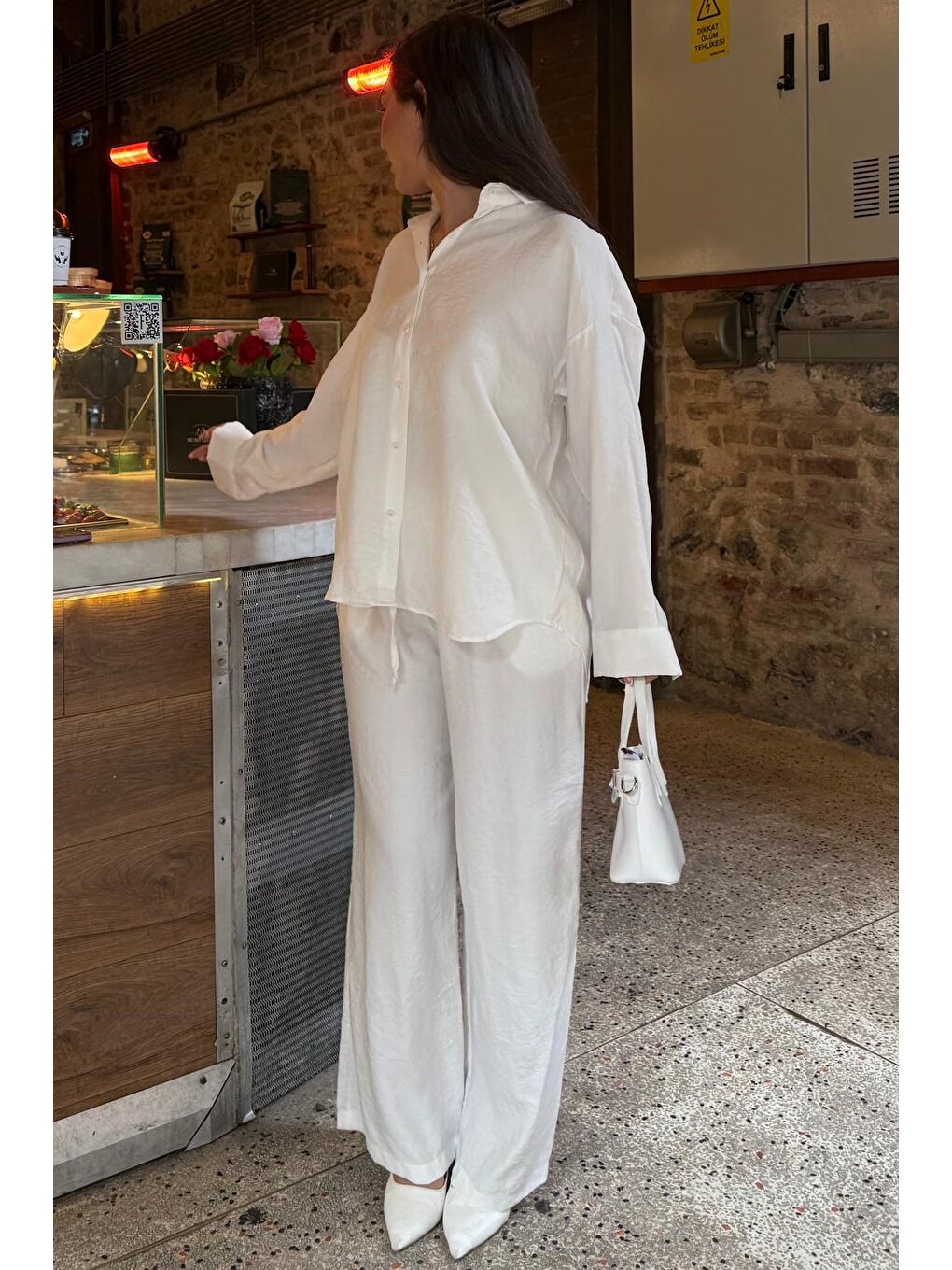 Beyaz Soft Touch Modal Gömlekli Takım Mg2742-5