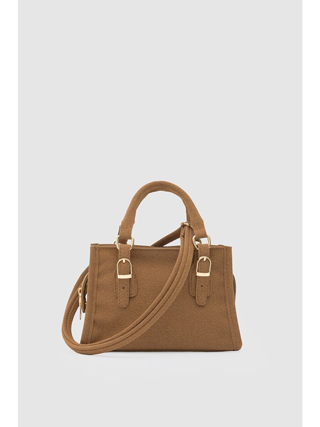 Kahverengi Wander Mini Süet Çapraz Çanta Taba-2