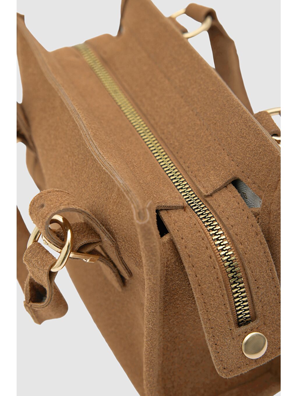 Kahverengi Wander Mini Süet Çapraz Çanta Taba-3