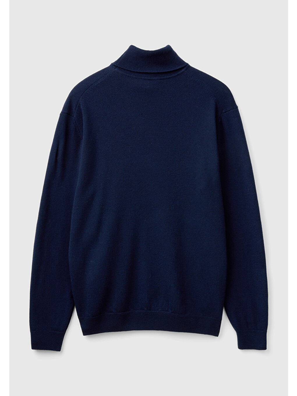 Erkek Lacivert %100 Merino Boğazlı Kazak-3