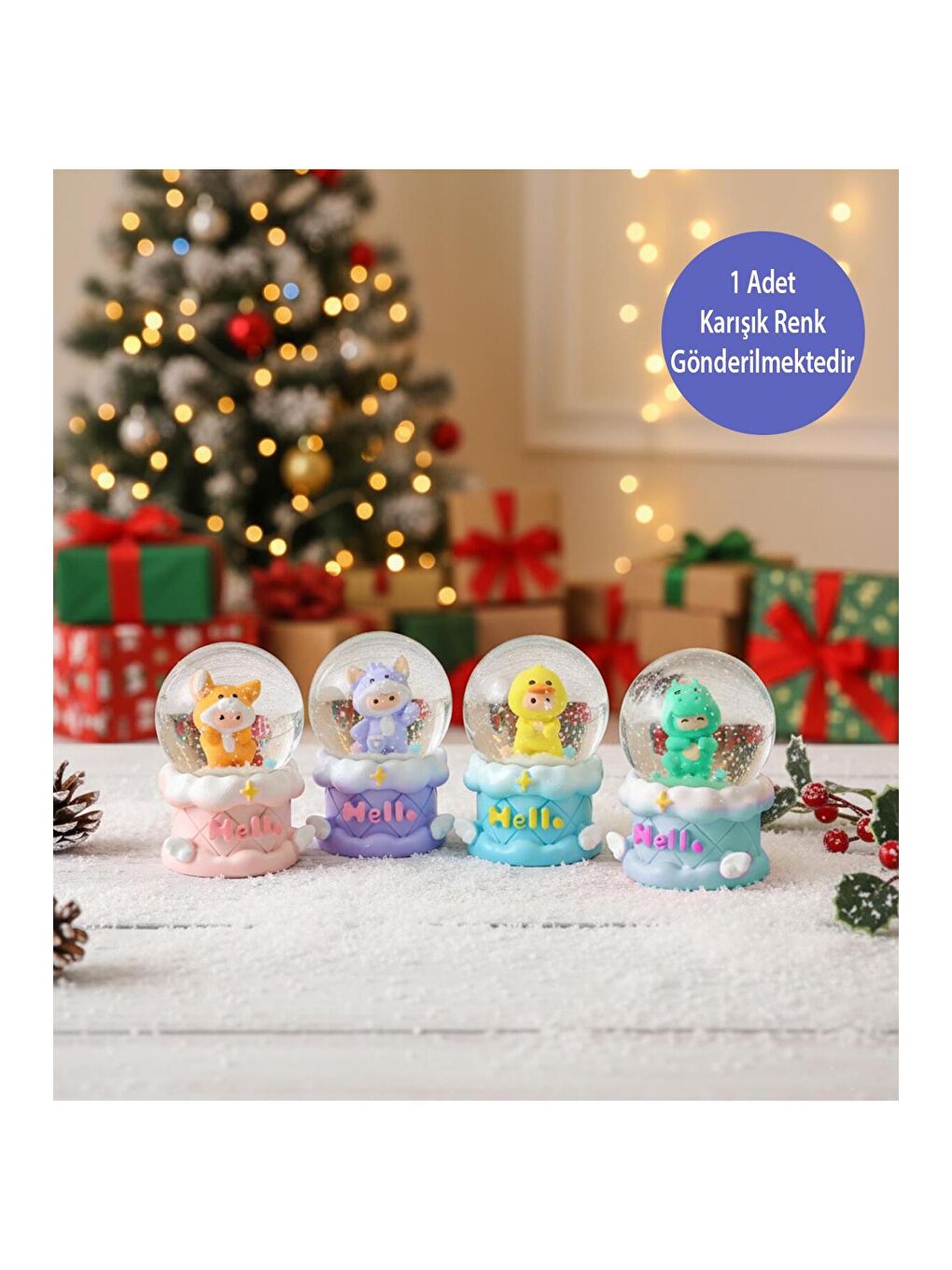 Karışık Mini Işıklı Kostümlü Karakter Kar Küresi-2