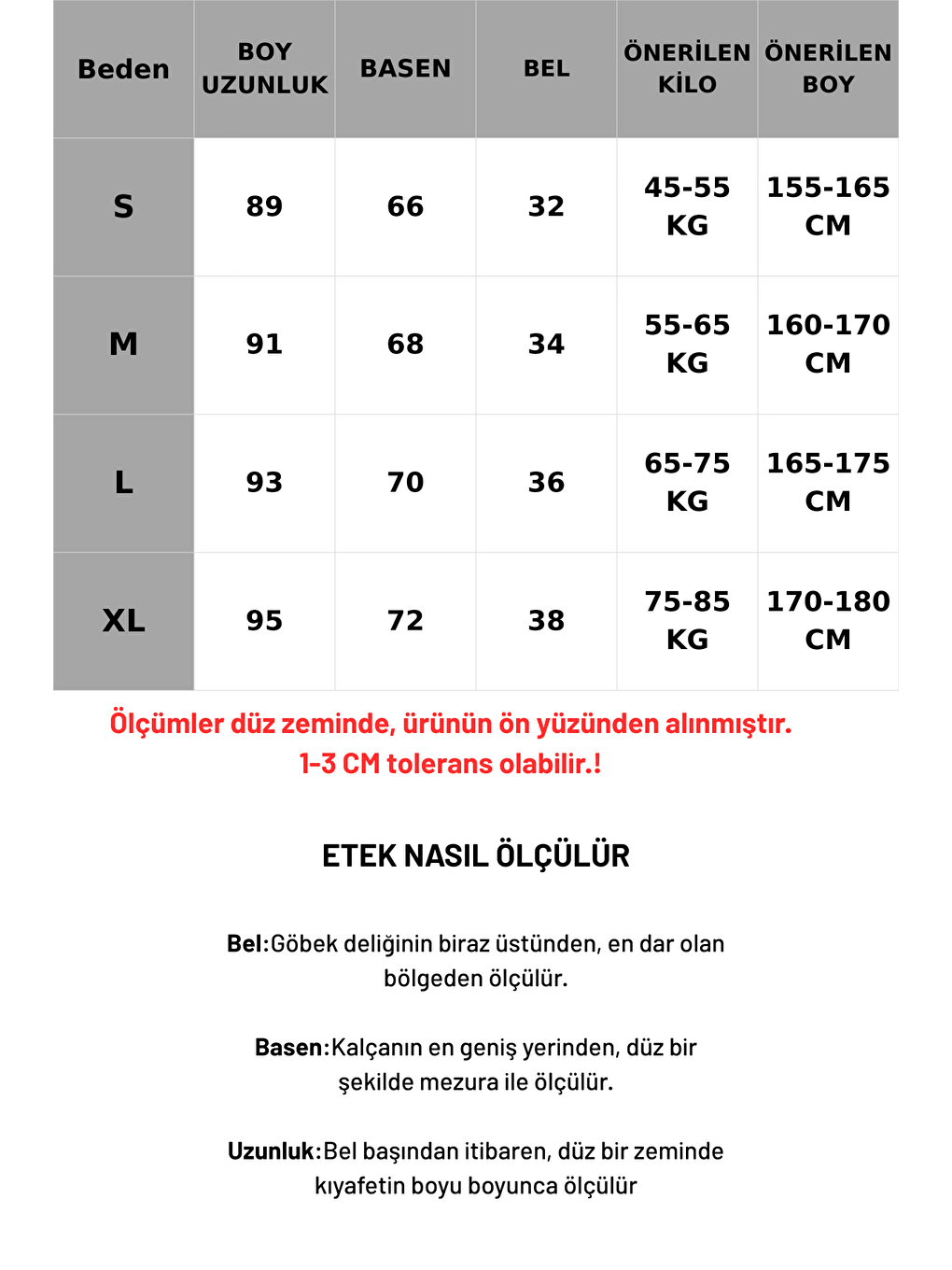 Siyah Beli Lastikli Midi Boy Kadın Etek Mg2616-1