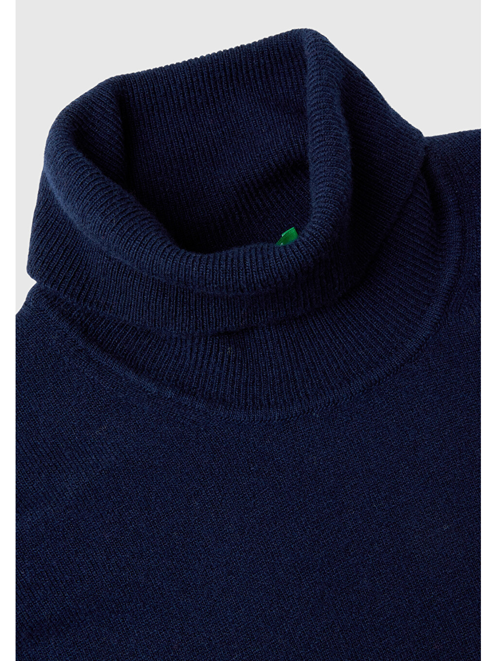 Erkek Lacivert %100 Merino Boğazlı Kazak-6