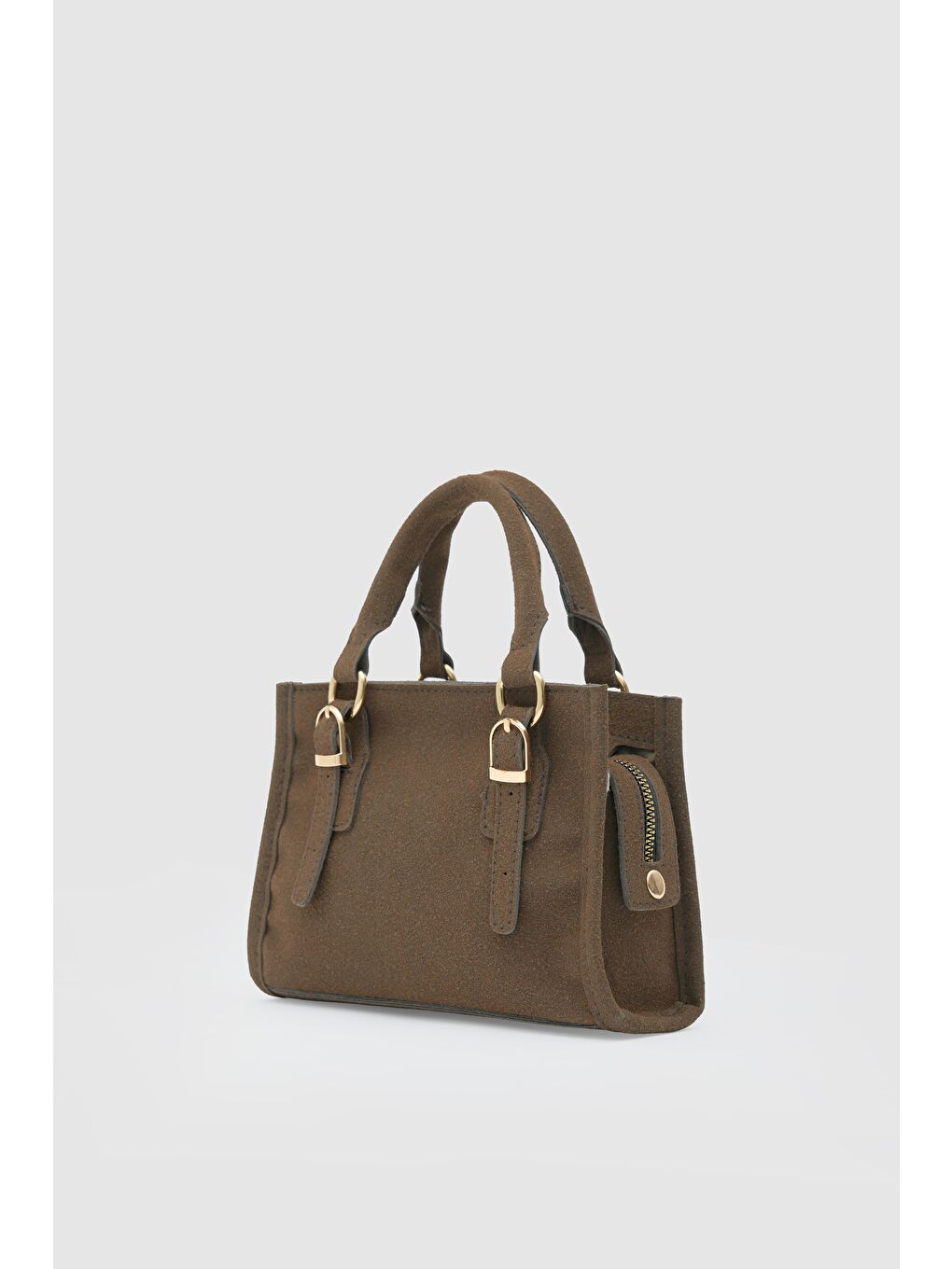 Kahverengi Wander Mini Süet Çapraz Çanta Kahve-1