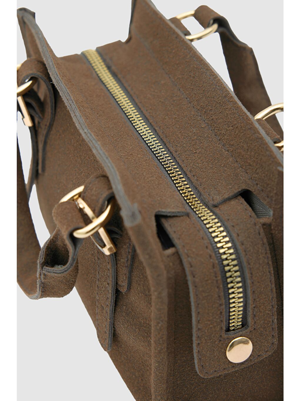 Kahverengi Wander Mini Süet Çapraz Çanta Kahve-3