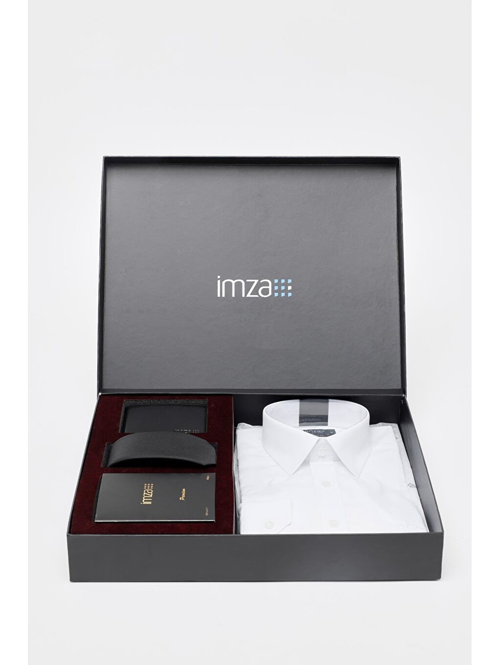 Beyaz Gömlek Slim Fit, Kravat, Cüzdan, Parfüm 4'Lü Set, Damat Bohçası, Hediye Seti, Düğün Set-2