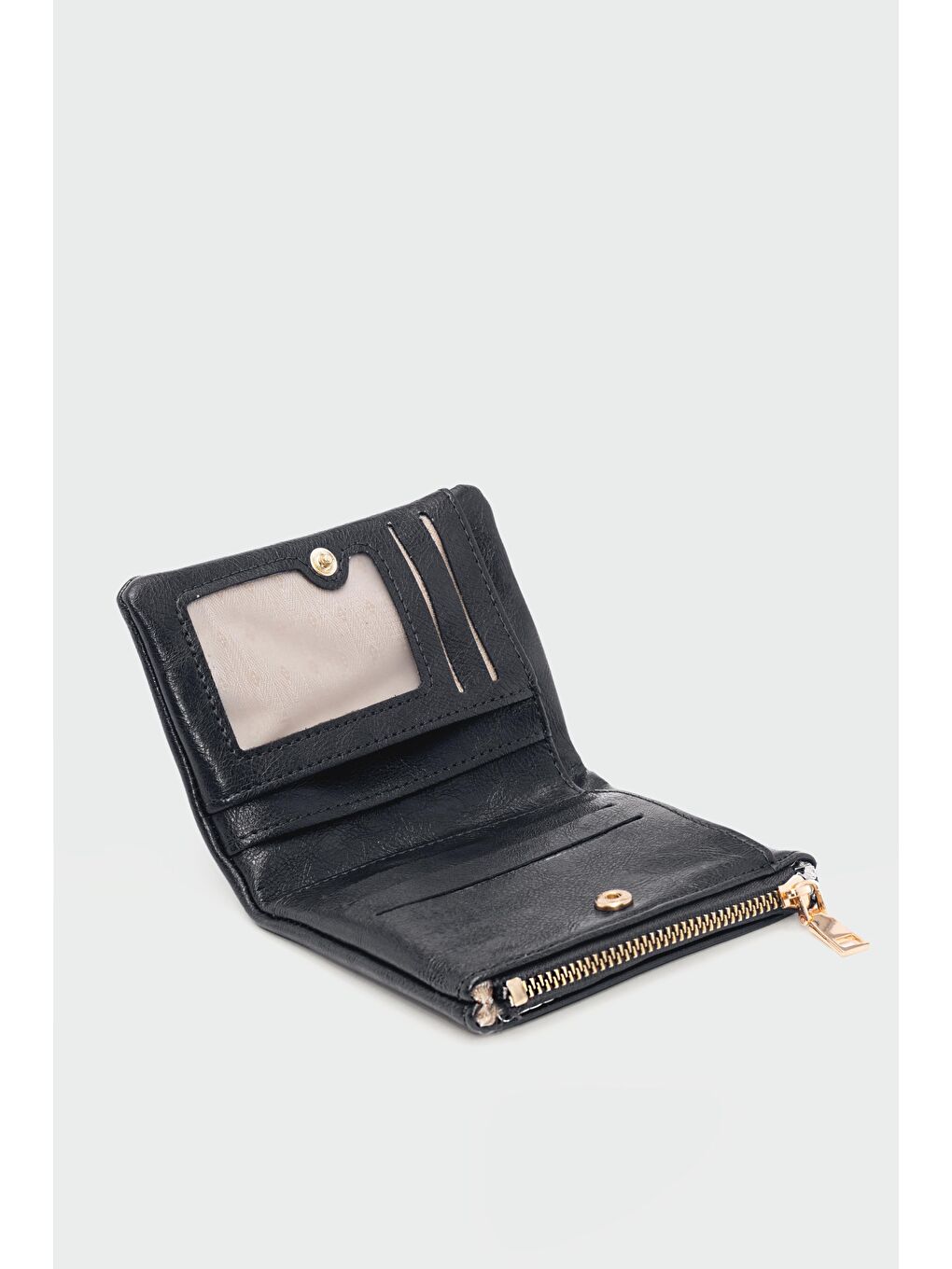 Elsa Düğmeli Kadın Cüzdan Siyah-2