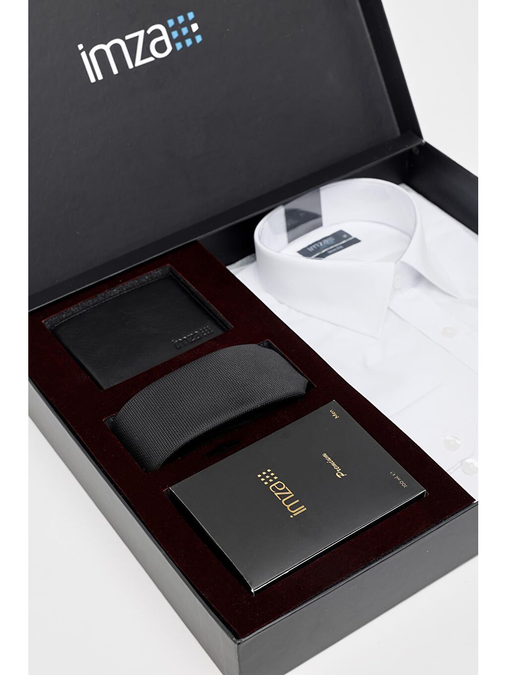 Beyaz Gömlek Slim Fit, Kravat, Cüzdan, Parfüm 4'Lü Set, Damat Bohçası, Hediye Seti, Düğün Set-3