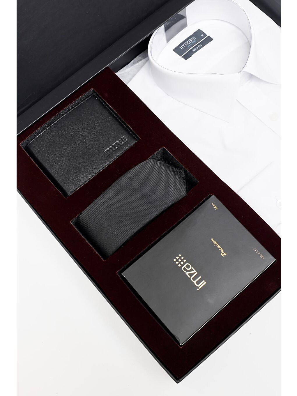 Beyaz Gömlek Slim Fit, Kravat, Cüzdan, Parfüm 4'Lü Set, Damat Bohçası, Hediye Seti, Düğün Set-4