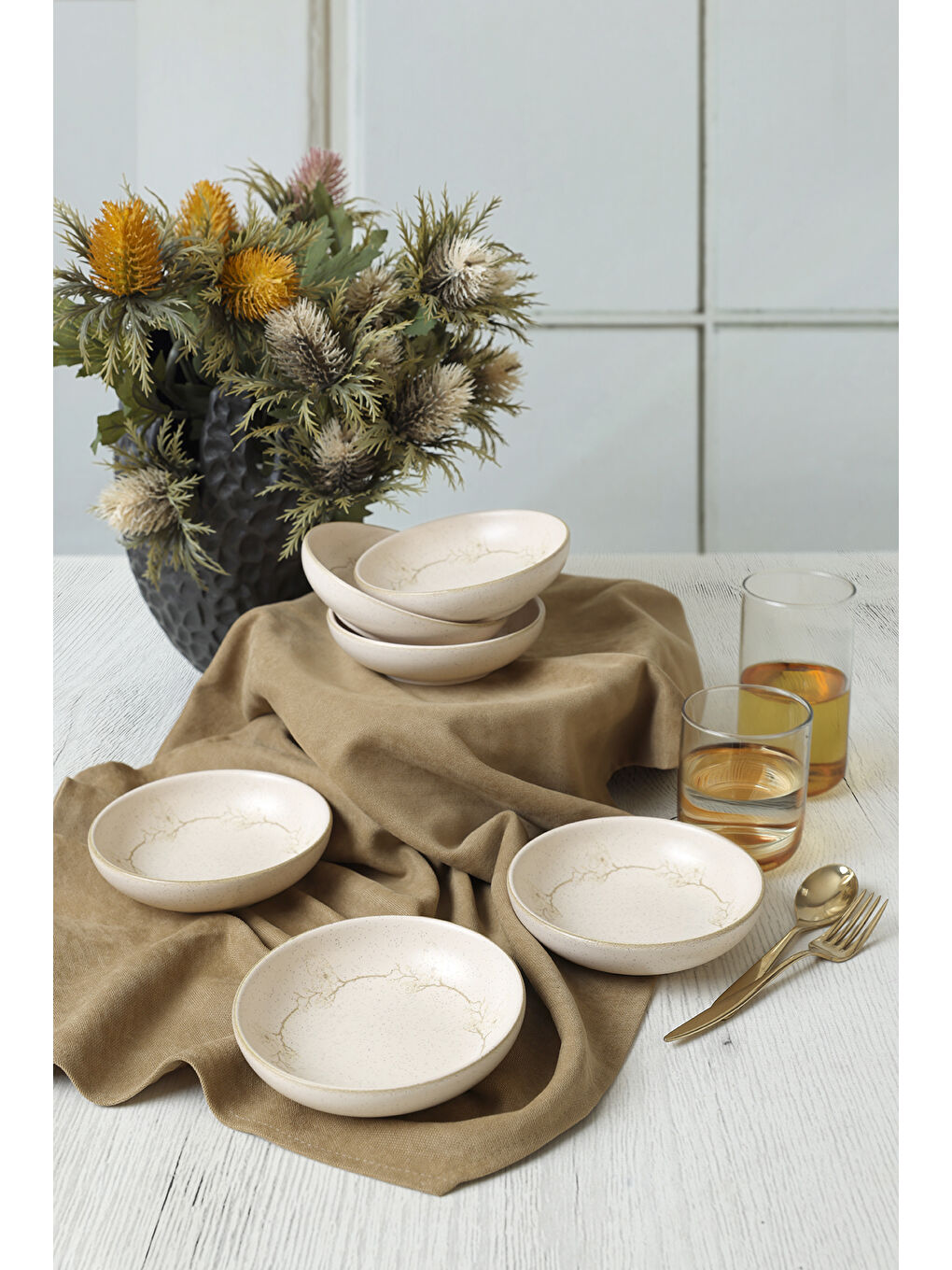 Karışık Taupe Bloom Halka Çerezlik / Sosluk 13 Cm 6 Adet-2