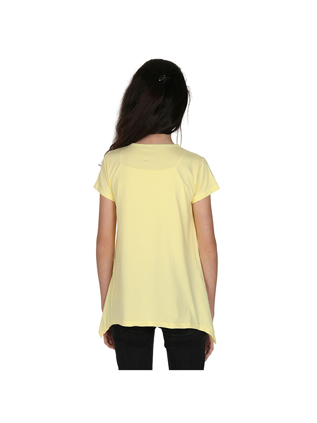 Sarı Kız Çocuk Parfüm Nakışlı T-Shirt-1