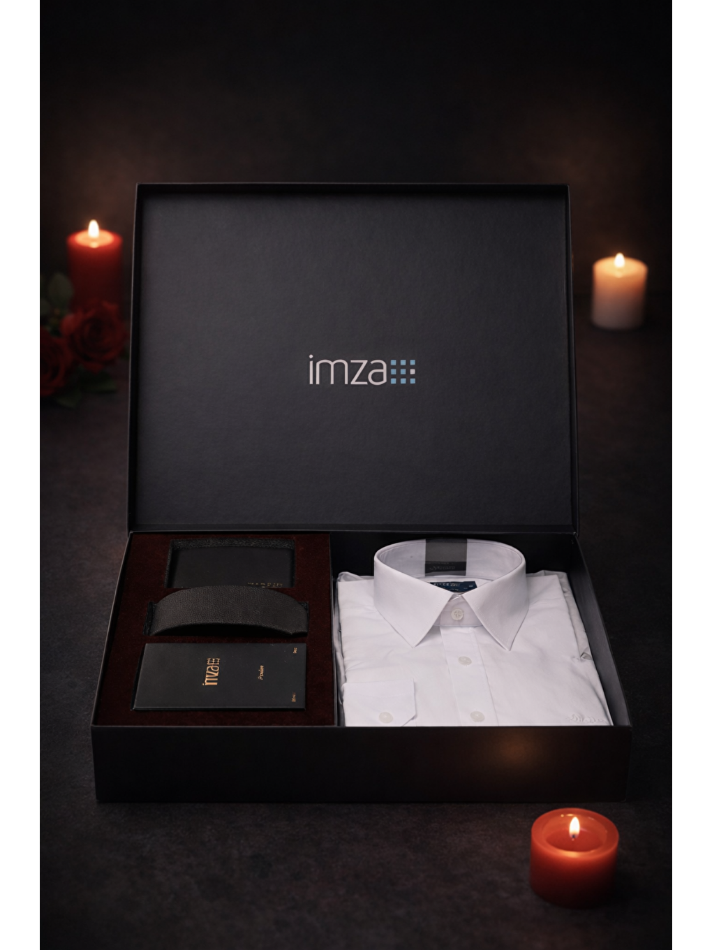 Beyaz Gömlek Slim Fit, Kravat, Cüzdan, Parfüm 4'Lü Set, Damat Bohçası, Hediye Seti, Düğün Set-6