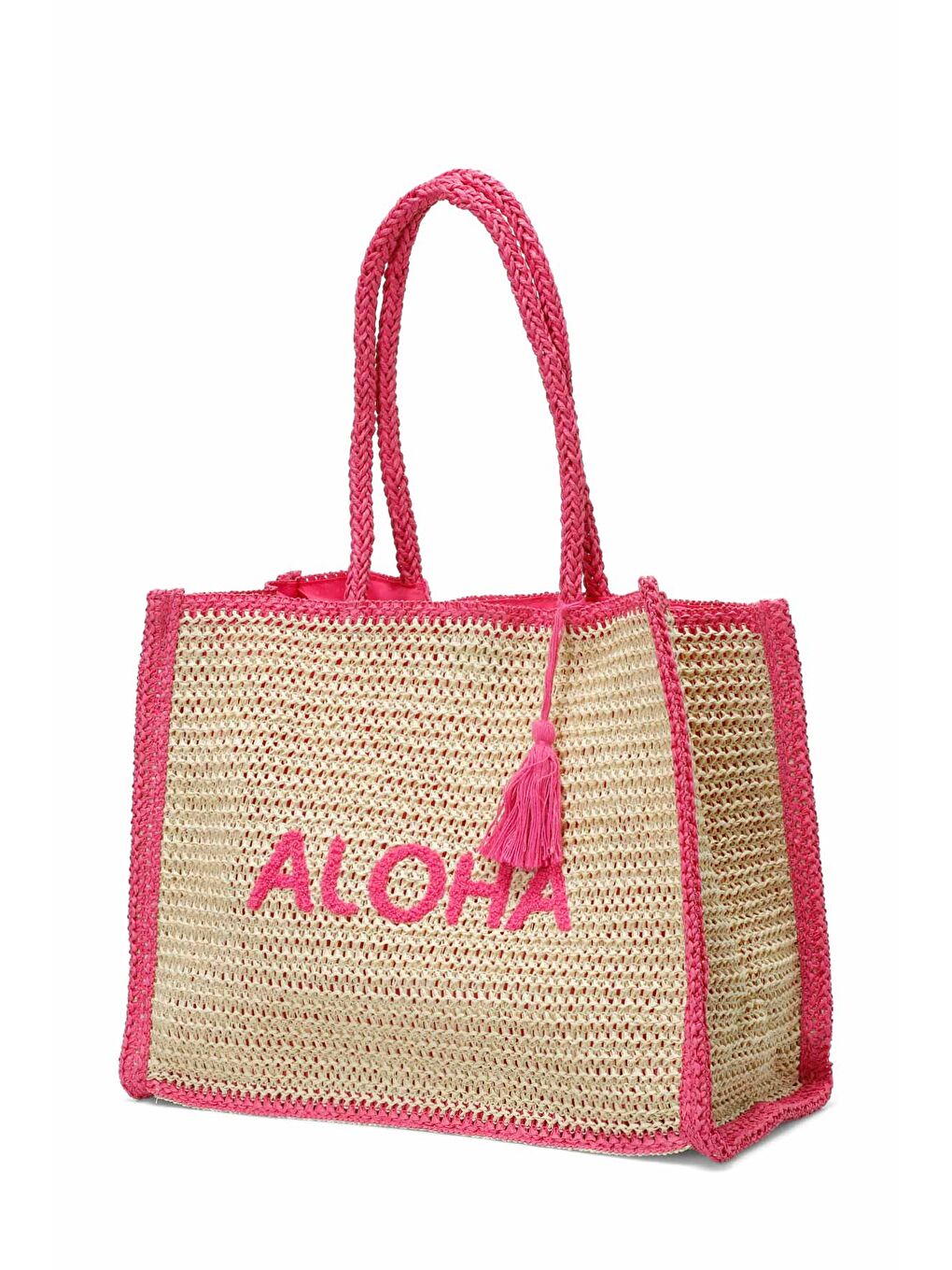 Pembe HASIR ALOHA PLJ 5FX Fuşya Kadın Plaj Çantası-1
