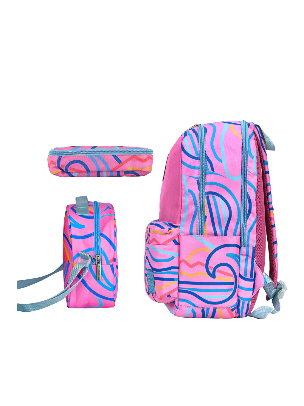 Wave Çift Ana Bölmeli Unisex Çocuk İlkokul Çanta Set-1