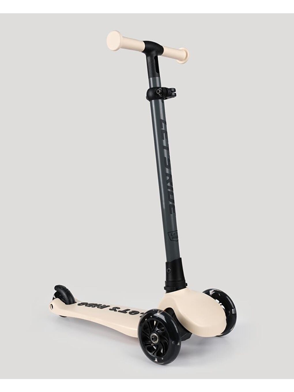Let's Ride Two Işıklı Katlanabilir 3 Tekerlekli Scooter Bej