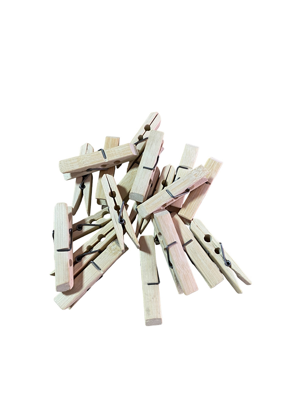 Ekru Bambu Çamaşır Mandalı Çamaşır Maşası 60 Adet-2