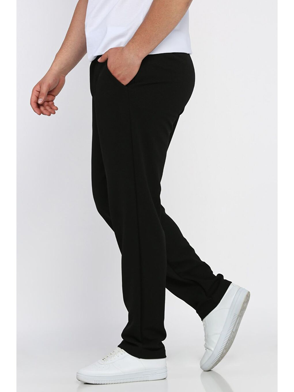Siyah Erkek Bel Lastikli Jogger Pantolon-1