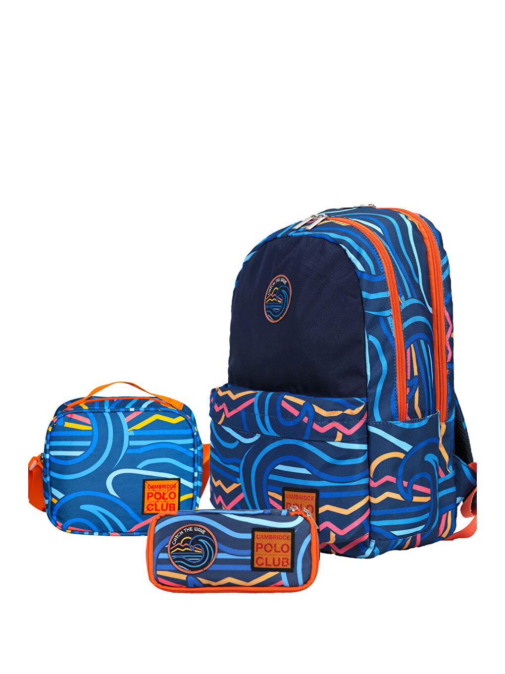 Wave Çift Ana Bölmeli Unisex Çocuk İlkokul Çanta Set