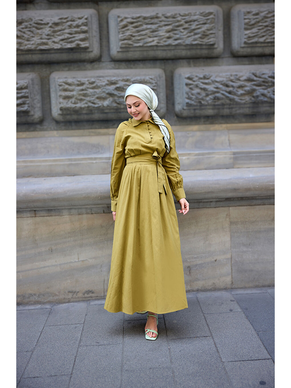 Kadın Sea Elbise Yağ Yeşil-1