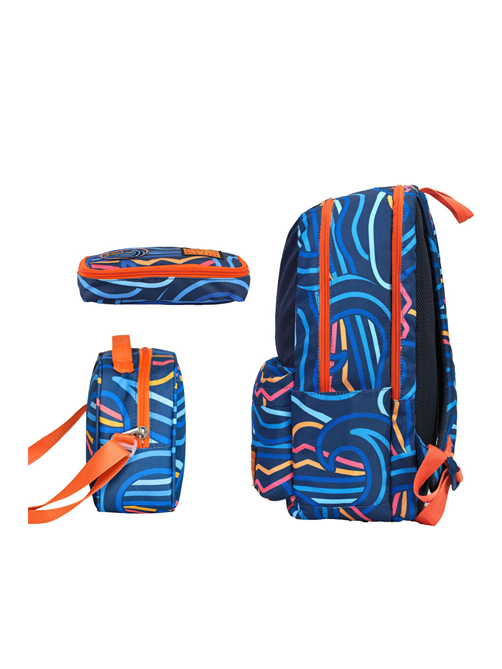 Wave Çift Ana Bölmeli Unisex Çocuk İlkokul Çanta Set-1
