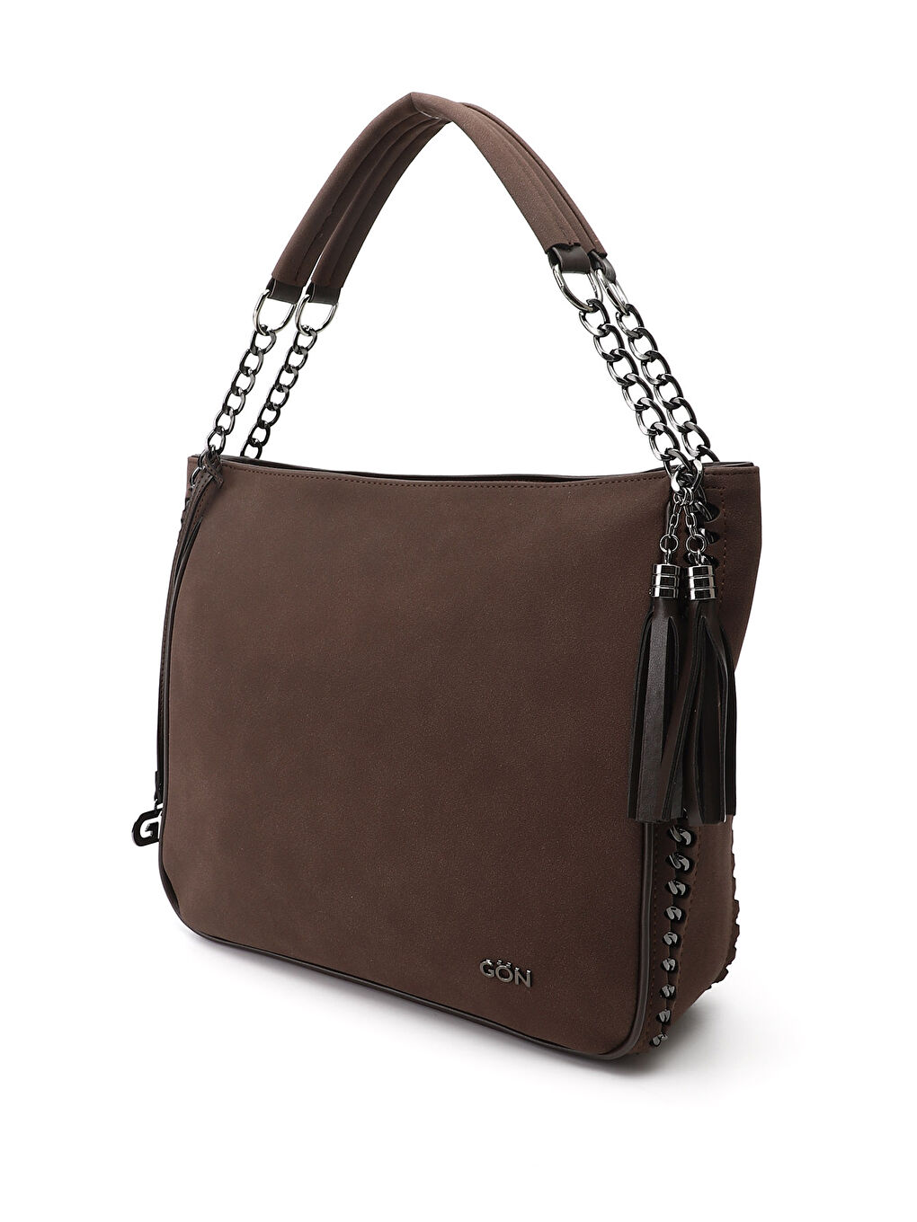 Kahverengi Kadın AÇIK KAHVERENGİ Püsküllü Omuz Çantası-2