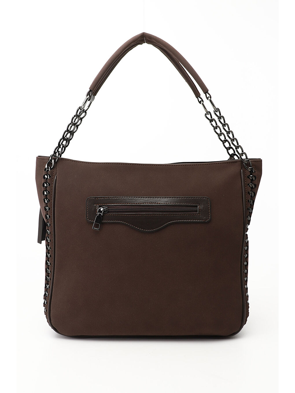 Kahverengi Kadın AÇIK KAHVERENGİ Püsküllü Omuz Çantası-3